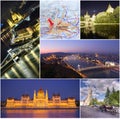 Budapest city Collage Royalty Free Stock Photo
