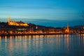 Budapest city Danube river and Castle Hill night view Hungary Royalty Free Stock Photo