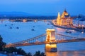 Budapest city on Danube river in the evening, Hungary Royalty Free Stock Photo