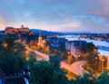 Budapest City night panorama view. Long exposure Royalty Free Stock Photo