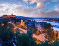 Budapest City night panorama view. Long exposure Royalty Free Stock Photo