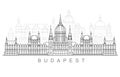 Budapest city skyline - hungarian parliament building, cityscape and Budapest landmarks