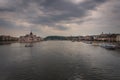 Budapest city skyline with the Hungarian Parliament and Danube River at sunset, Budapest, Hungary Royalty Free Stock Photo