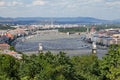 Budapest city skyline panorama on the Danube Royalty Free Stock Photo