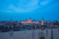 Budapest city skyline with view of Pest bank of Danube River in Budapest city, Hungary at night Royalty Free Stock Photo