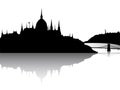 Budapest city view with reflection Royalty Free Stock Photo