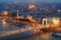 Budapest city view from top location at night Royalty Free Stock Photo
