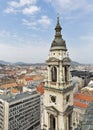 Budapest cityscape and Basilica of Saint Stephen bell tower Royalty Free Stock Photo