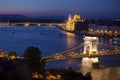Budapest cityscape with Chain Bridge and Parliament Building