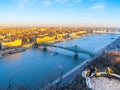 Budapest cityscape with Danube river. View from Gellert Hill, Hungary