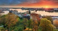 Budapest cityscape at sunrise, panorama of Hungary