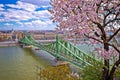 Budapest Danube river and Liberty bridge panoramic springtime view