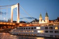 Budapest Danube River night sights Royalty Free Stock Photo