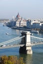 SzÃ©chenyi Chain Bridge, with the Capitol as the background, in Budapest, Hungary