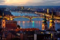 Budapest in evening illumination