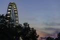 Budapest Eye at night.  The new Ferris Wheel opened on ErzsÃÂ©bet Square Royalty Free Stock Photo