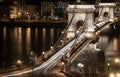 Budapest Chain Bridge At Night