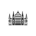 Budapest famous landmark vector icon
