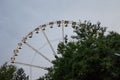 Budapest Ferris Wheel taken during a cloudy evening in summer. This is one of the landmarks of the capital city of Hungary