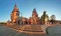 Budapest - Fisherman bastion at sunrise, Panorama Royalty Free Stock Photo