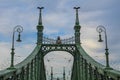 The Budapest Freedom bridge on the Danube river, upper part of construction