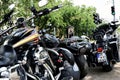 Budapest. Harley Davidson motorcycle convention. large black motor bikes. June 20