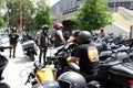 Budapest. Harley Davidson motorcycle convention. riders and large black bikes. June 2023