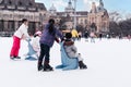 04.01.2022.Budapest.Hobbies and Leisure.Winter sports.Family winter sport.Holiday and seasonal concept.Activity,Adult,Child,