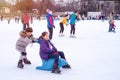 04.01.2022.Budapest.Hobbies and Leisure.Winter sports.Family winter sport.Holiday and seasonal concept.Activity,Adult,Child,