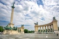 Landscape view of tourists visiting Heroes\' Square.