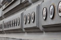 BUDAPEST, HUNGARY - JUNE 19, 2014: Photos of victims of fascist and communist regimes outside House of Terror