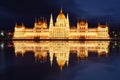 Budapest - Hungarian parliament.with reflection in