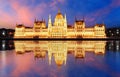 Budapest - Hungarian parliament.with reflection