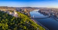 Budapest, Hungary - Aerial panoramic skyline view of Budapest at sunrise Royalty Free Stock Photo