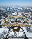 Budapest, Hungary - Aerial skyline view of the famous Szechenyi Thermal Bath in City Park Varosliget Royalty Free Stock Photo