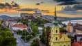 Budapest, Hungary - Aerial skyline view of Budapest with Saint Catherine of Alexandria Church, Buda Castle Royal Palace Royalty Free Stock Photo