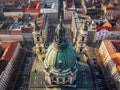 Budapest, Hungary - Aerial view of the beautiful St.Stephen`s Basilica Szent Istvan Bazilika
