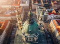 Budapest, Hungary - Aerial view of the beautiful St.Stephen`s Basilica Szent Istvan Bazilika