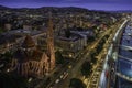 Budapest, Hungary - Aerial view of the beautiful Szilagyi Dezso Square Reformed Church at the Buda side of Budapest Royalty Free Stock Photo