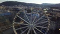 Budapest, Hungary - Aerial view of ferris wheel at Deak Square