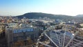 Budapest, Hungary - Aerial view of ferris wheel at Deak Square