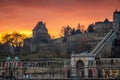 Budapest, Hungary - Amazing sunset at the Buda Castle Royal Palace with South Rondella