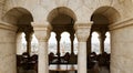 Budapest, Hungary - 17 April 2018: cafe with columns in the royal palace Royalty Free Stock Photo