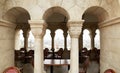 Budapest, Hungary - 17 April 2018: cafe with columns in the royal palace. Royalty Free Stock Photo