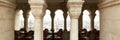 Budapest, Hungary - 17 April 2018: cafe with columns in the royal palace. Royalty Free Stock Photo