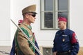 Budapest, Hungary - April 5, 2018: Members of the Hungarian Honor Guard