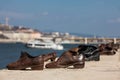 Shoes on the Danube Bank a memorial in honor to the Jews killed by fascist Arrow Cross militiamen in Budapest during World War II Royalty Free Stock Photo