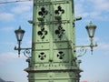 Budapest, Hungary. Architectural details of the Liberty Bridge or Freedom Bridge