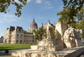 Budapest, Hungary - August 29, 2017: Kossuth Monument and Hungarian Parliament Building, Budapest, Hungari Royalty Free Stock Photo