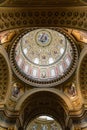 Low angle view of dome of St Stephen Basilica in Budapest Royalty Free Stock Photo